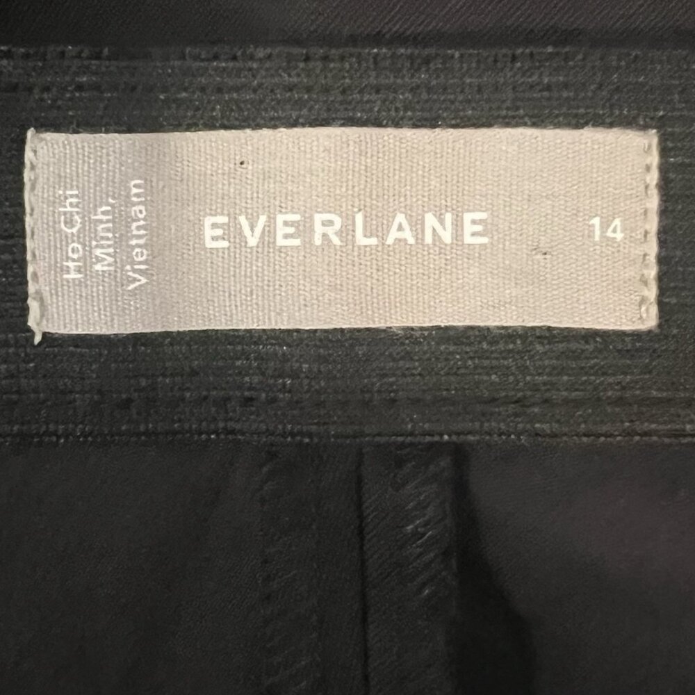 Everlane Women’s Size 14 Black Pants High Waisted Tapered Leg Crop Stretch Zip - Picture 3 of 10